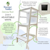 Discover Living Toddler Learning Tower White 2in1 | The Nest Attachment Parenting Hub